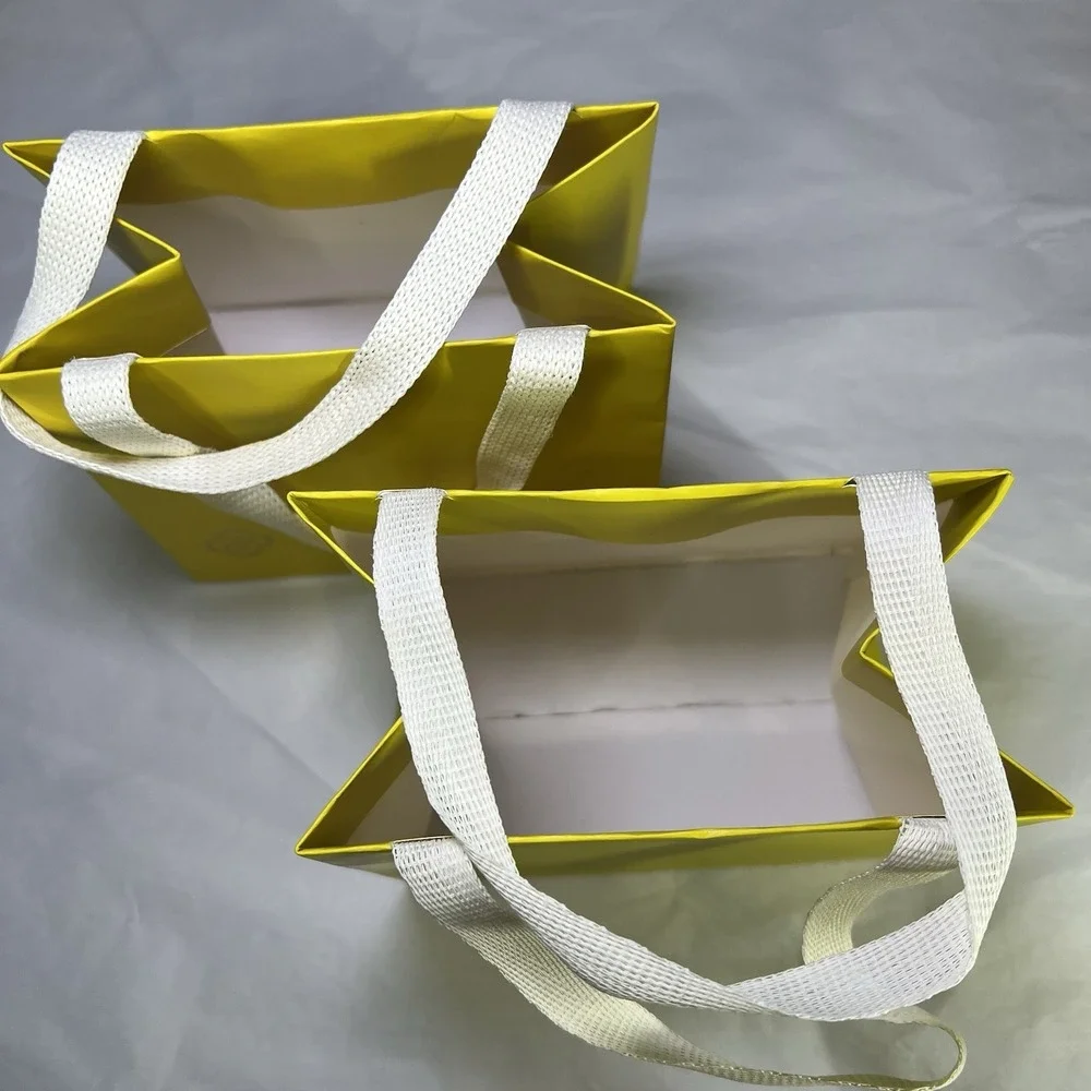 2 Small Kendra Scott‎ Shopping Gift Bag Yellow USED 6